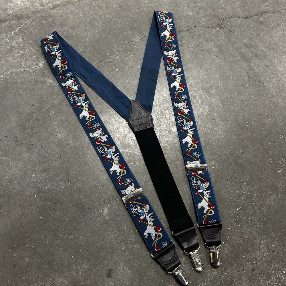 Rare Vintage 1997 Pinky and the Brain Suspenders Warner Bros Cartoon 90s